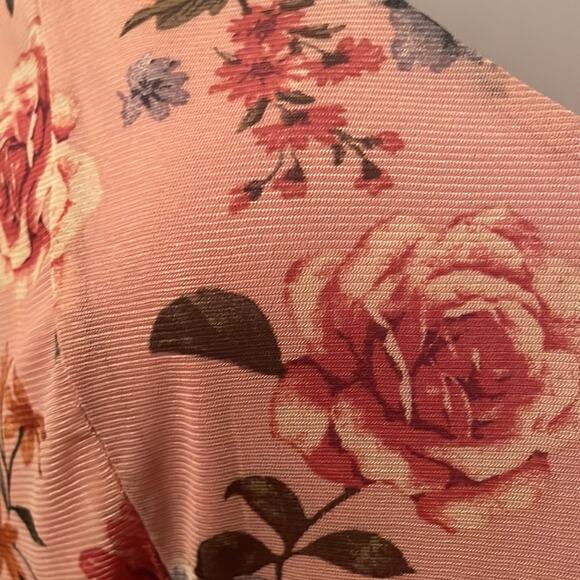 Sara Michelle Top in Dusty Rose Pink Floral Sz M Fashion Design w/many features - Picture 2 of 11